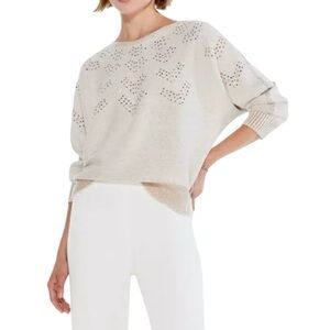 Nic + Zoe Large Rhinestone Embellished Constellation Boxy Sweater